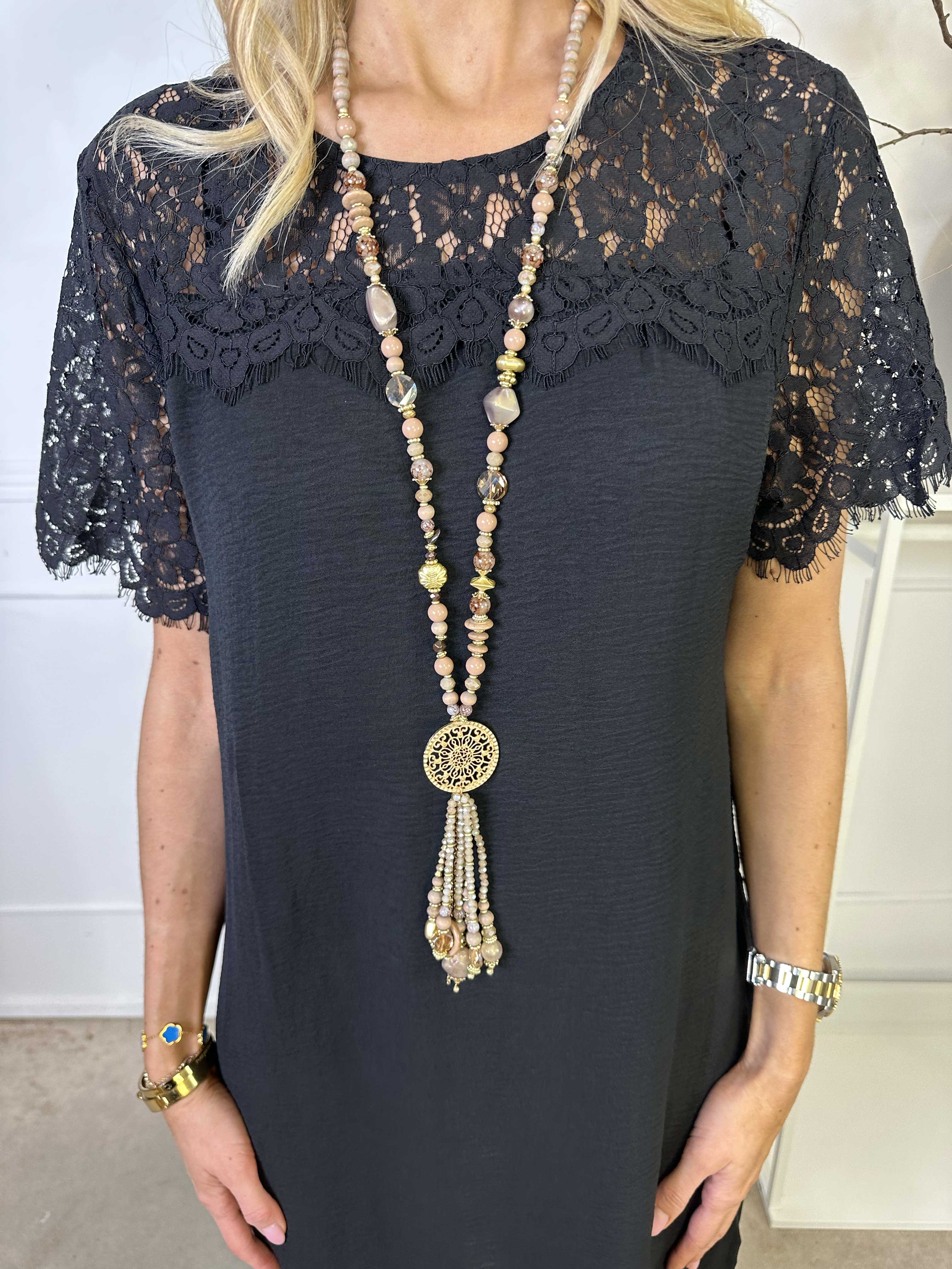 Tatjana - Sød tunikakjole med blonde foroven